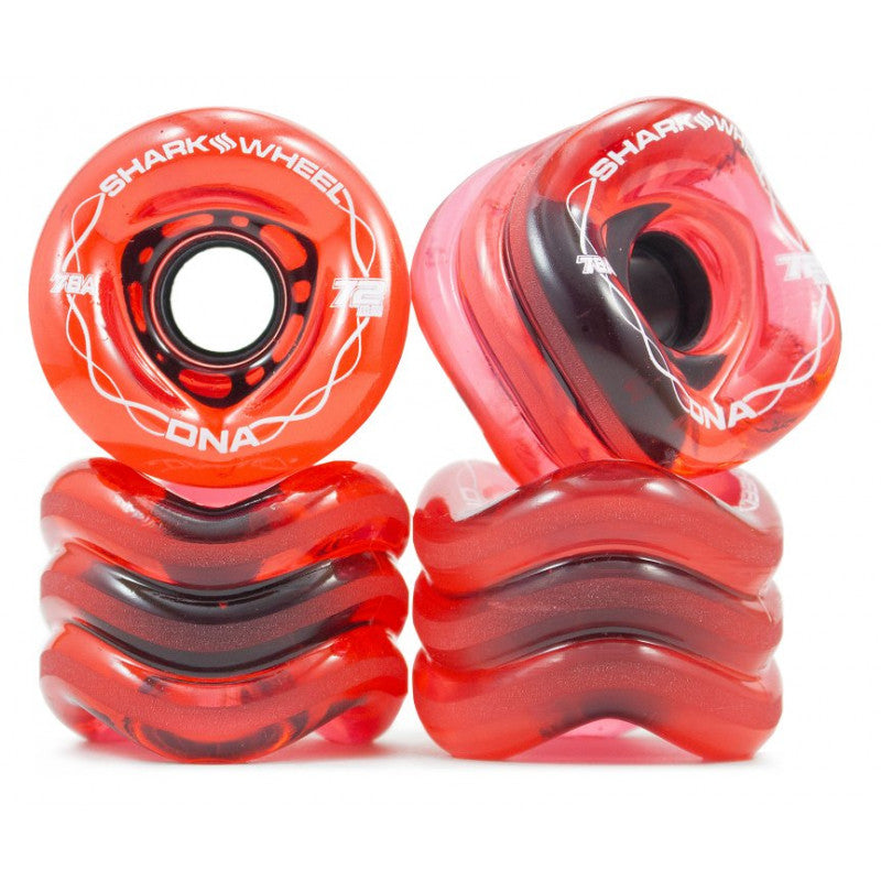 Shark Wheel DNA Transparant Red Wheels 72MM 78A