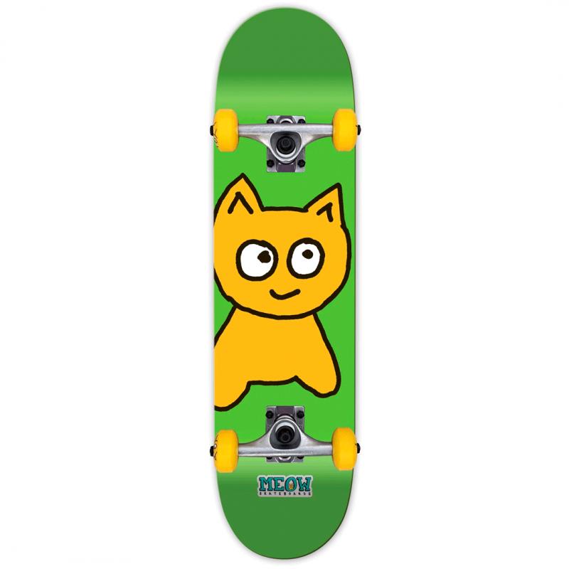 Meow Big Cat Green Complete Skateboard 7.5"