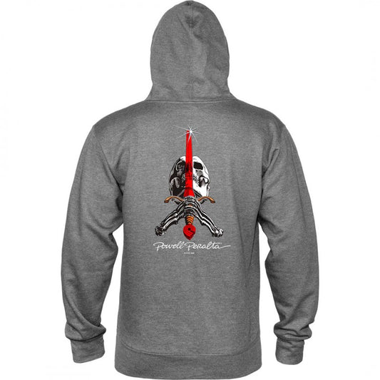 Sweatshirt Hoodie Powell Peralta Skull & Sword Gunmetal Heather