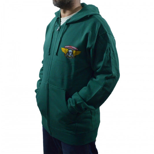 Powell Peralta Sweatshirt Hoodie Zip Winged Ripper - Alpine Green
