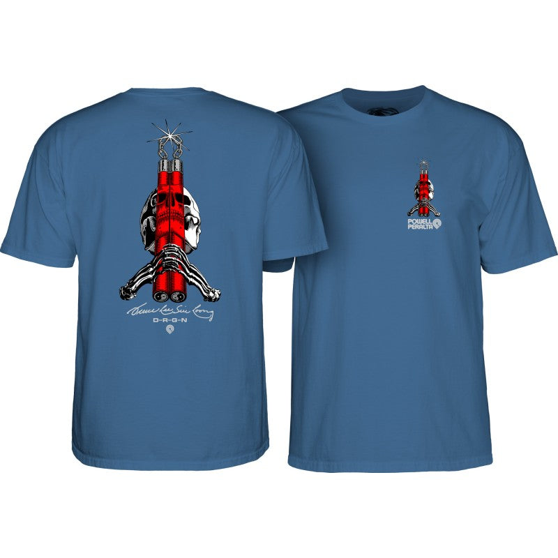 T-Shirt Powell Peralta Skull & Nunchucks Bruce Lee Collab - Indigo Blue