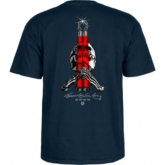 T-Shirt Powell Peralta Skull & Nunchucks Bruce Lee Collab - Navy