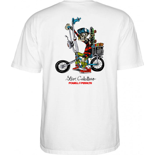 T-Shirt Powell Peralta Steve Caballero Chopper Bike - White