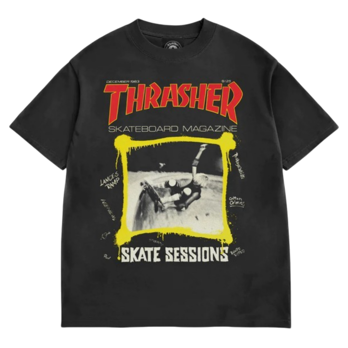 T-Shirt Thrasher December 1983 Vintage - Black