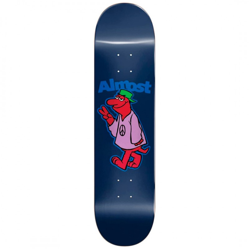 Almost Peace Out Blue Skateboard Deck 8.375"