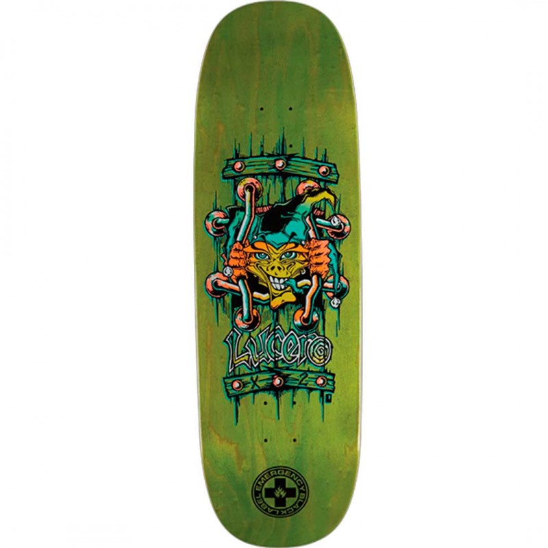 Black Label John Lucero Bars X2 Green Skateboard Deck 9.5"