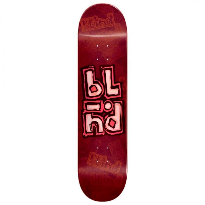 Blind OG Stacked Stamp Red Skateboard Deck 8.0"