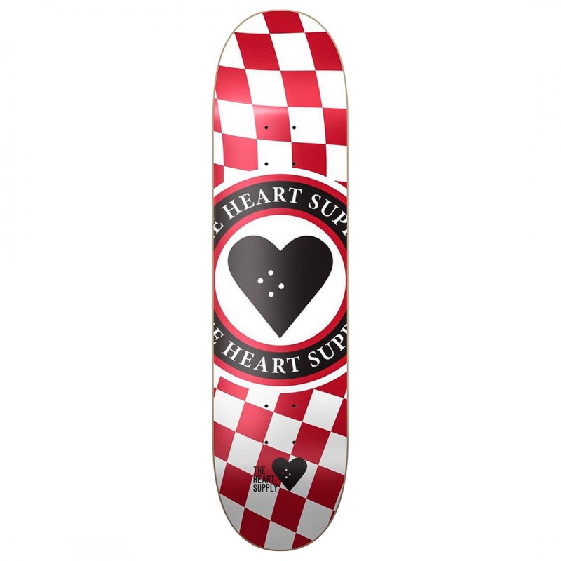 Heart Supply Insignia Check Red Skateboard Deck 8.25"