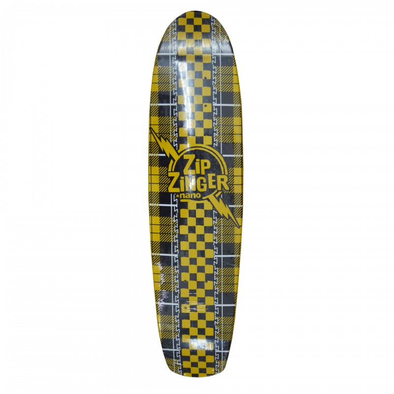 Krooked Zip Zinger Nano Plaid Yellow Skateboard Deck 7.5"