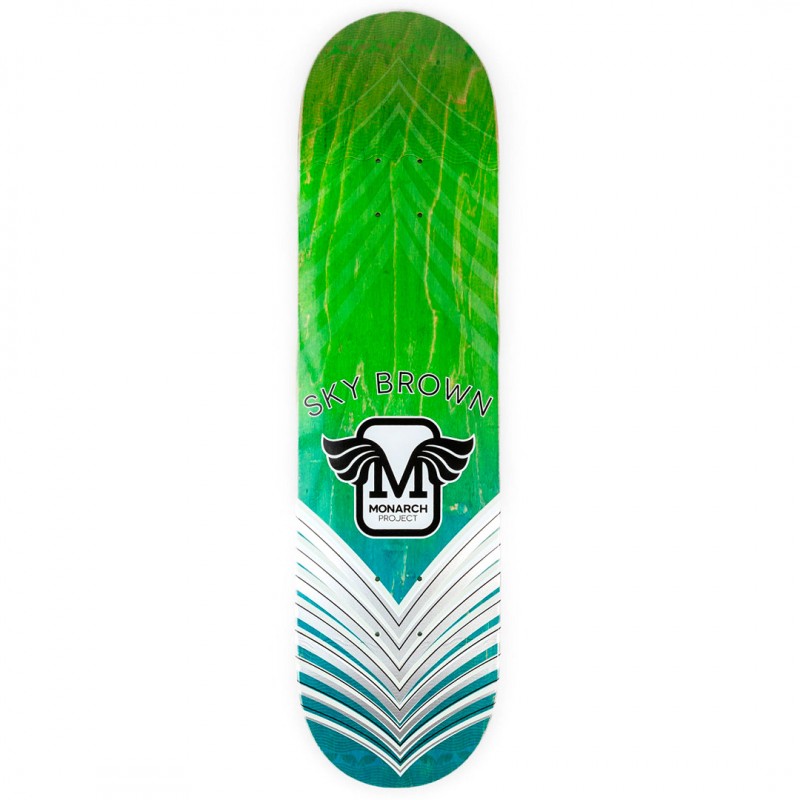 Monarch Sky Brown Horus Gradient Green Skateboard Deck 8.0"