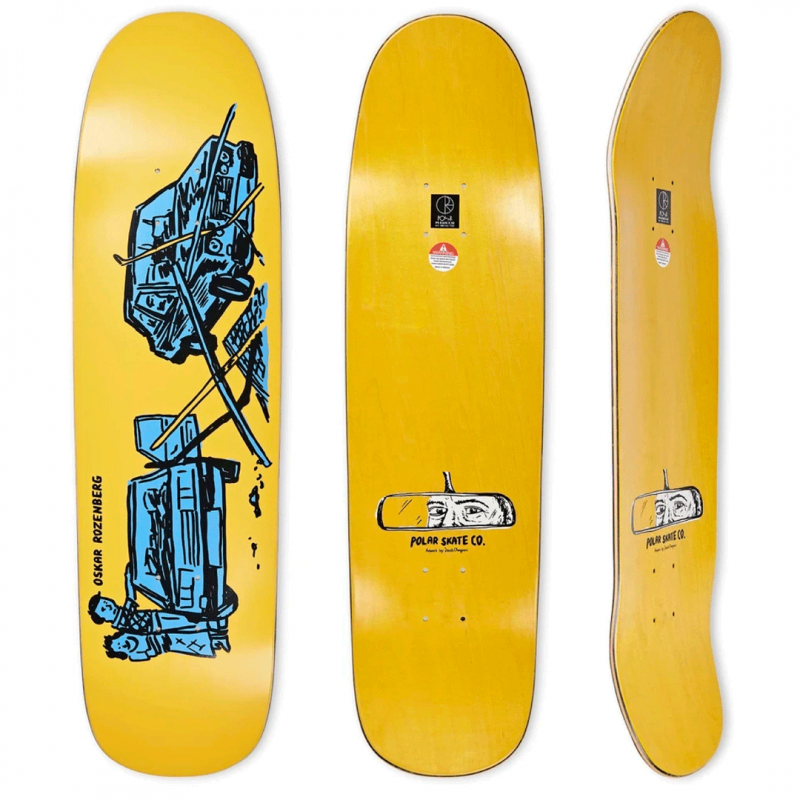 Polar Oskar Rozenberg Drivers License Yellow P9 Skateboard Deck 8.625"