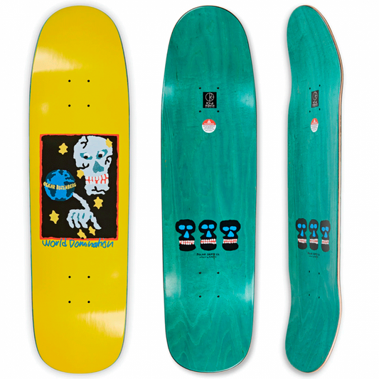 Polar Oskar Rozenberg World Domination Yellow P9 Skateboard Deck 8.625"