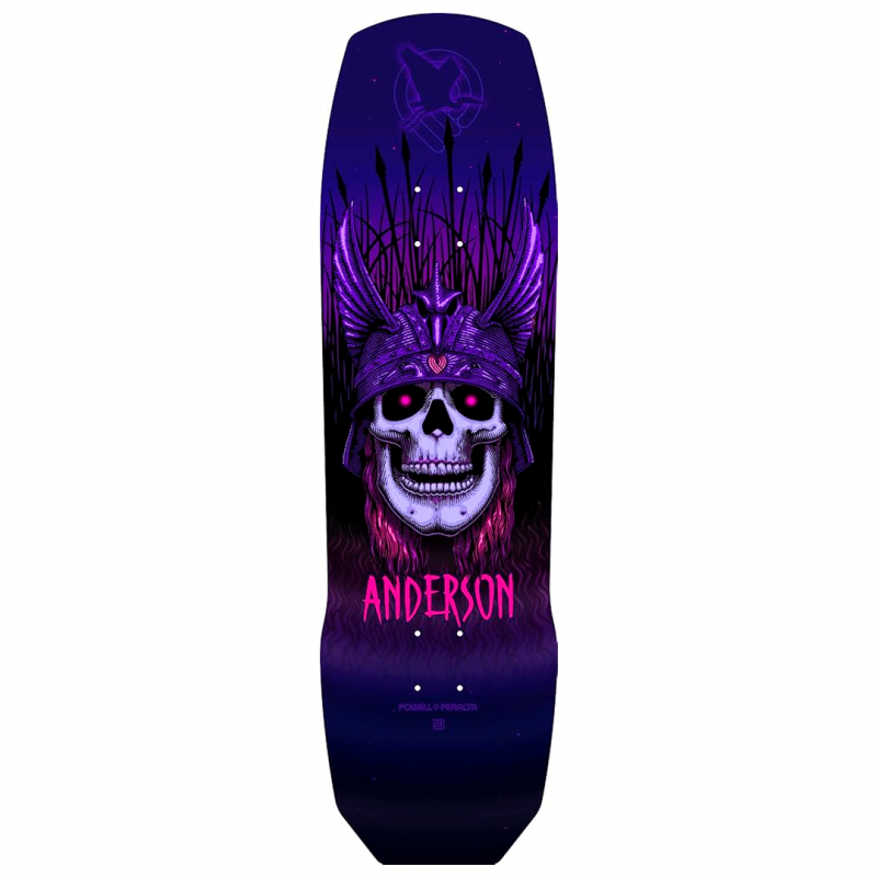 Powell Peralta Andy Anderson Heron Skull 7-Ply Maple Purple Skateboard Deck 8.45"