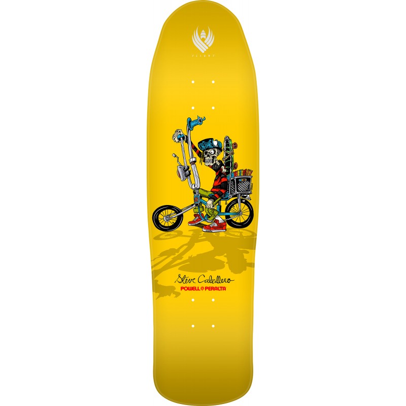 Powell Peralta Flight® Steve Caballero Chopper Bike Yellow Skateboard Deck 9.0"