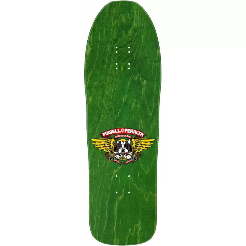 Powell Peralta Frankie Hill Bull Dog Green Gold Foil Skateboard Deck 10"