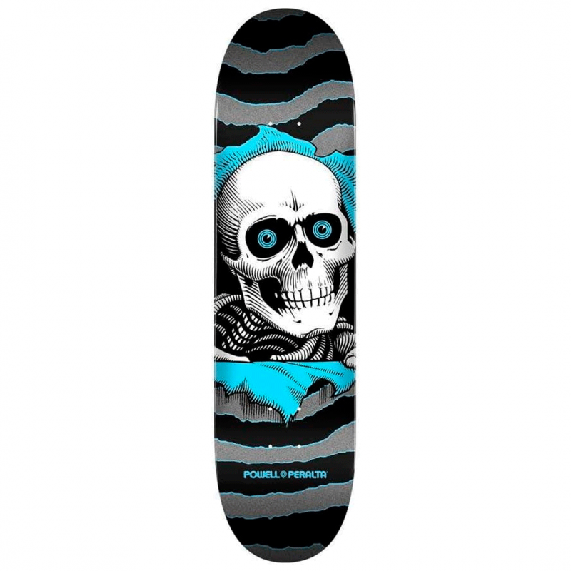Powell Peralta Ripper One Off Silver Light Blue Skateboard Deck 7.75