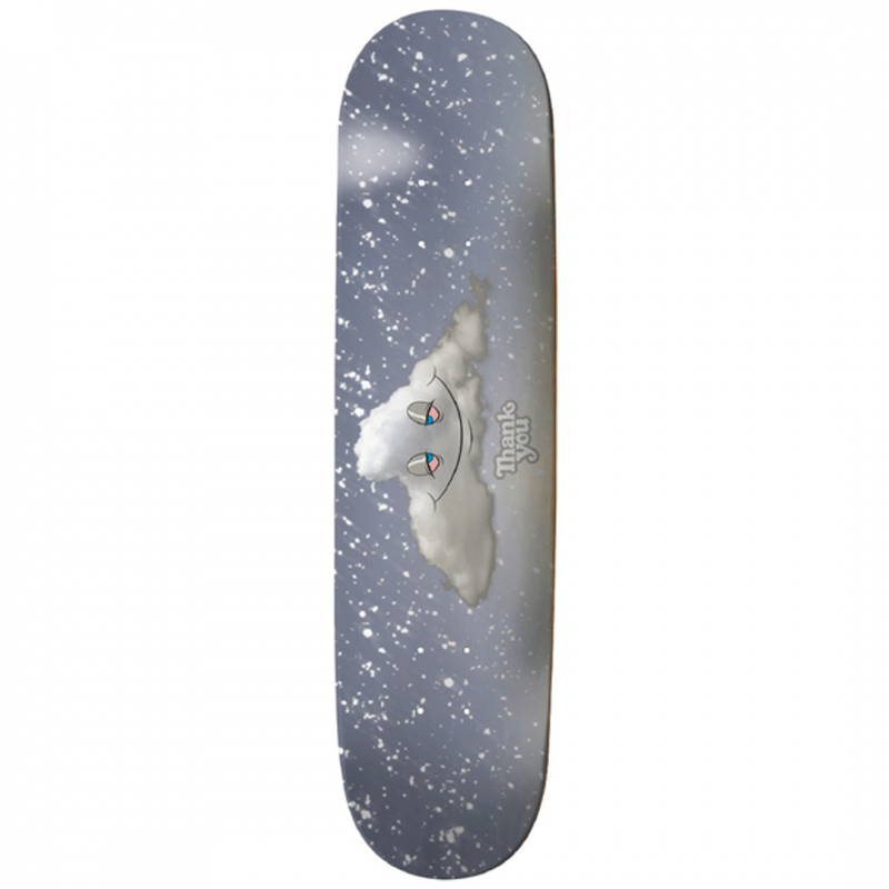 Thank You Head In The Snow Clouds Gray Skateboard Deck 8.0"