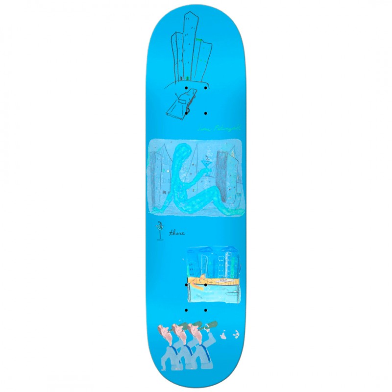 There Nadair James One More Drink Blue Skateboard Deck 8.5 "