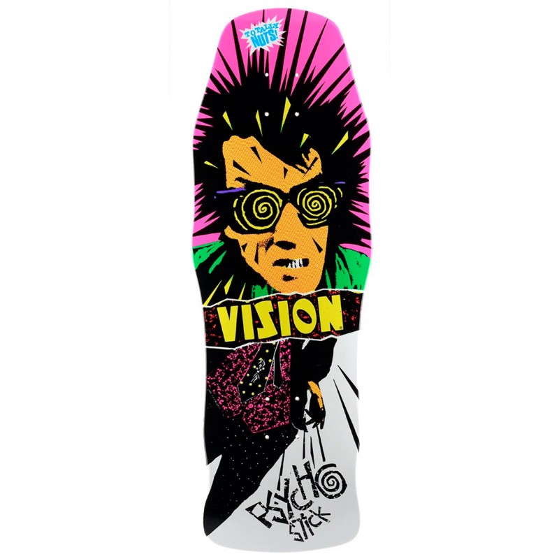 Vision Original Psycho Stick White Skateboard Deck 10 "