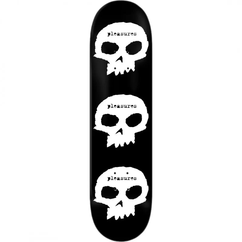 Zero x Pleasures 3 Skull R7 Skateboard Deck 8.25"