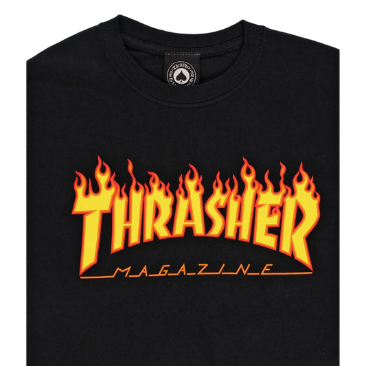 Thrasher Flame Logo T-Shirt - Black