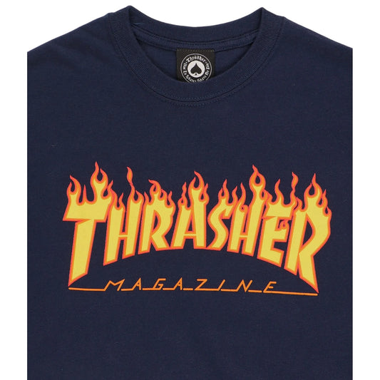 Thrasher Flame Logo T-Shirt - Navy