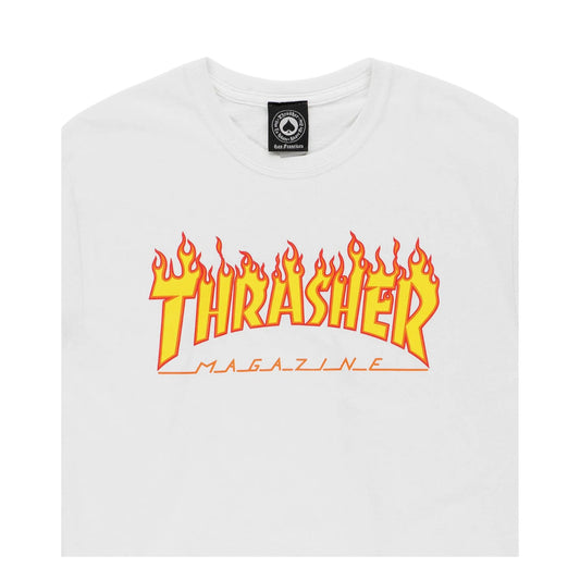 Thrasher Flame Logo T-Shirt - White