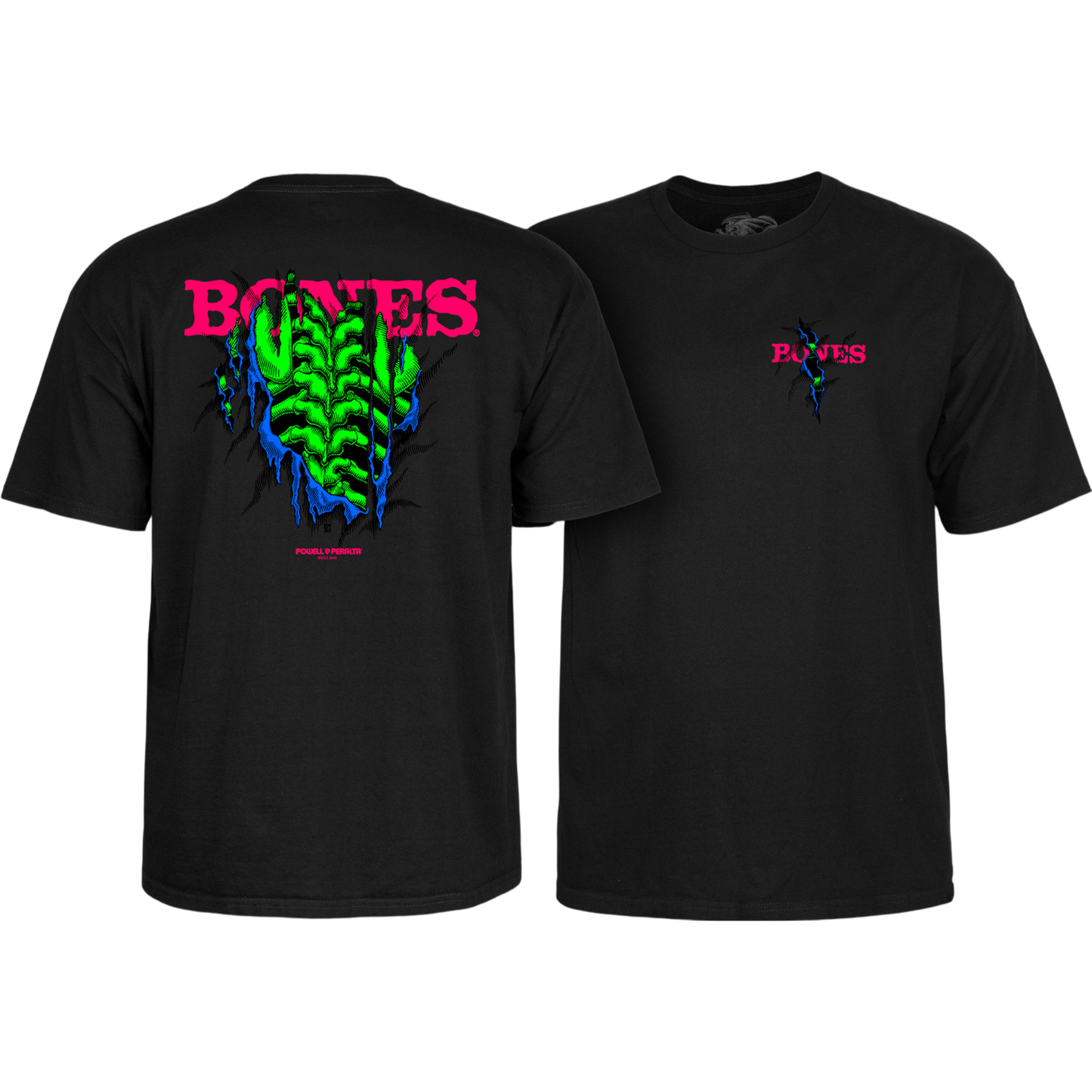 T-Shirt Powell Peralta Shred Blacklight - Black