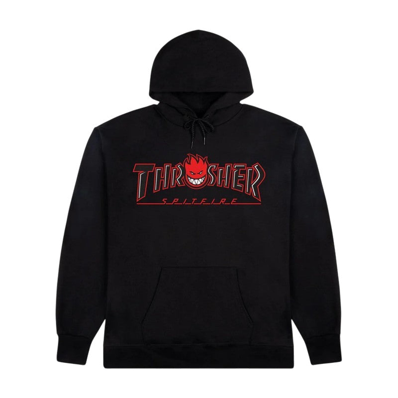 Sweat Hood Thrasher x Spitfire Big Head Outline - Black