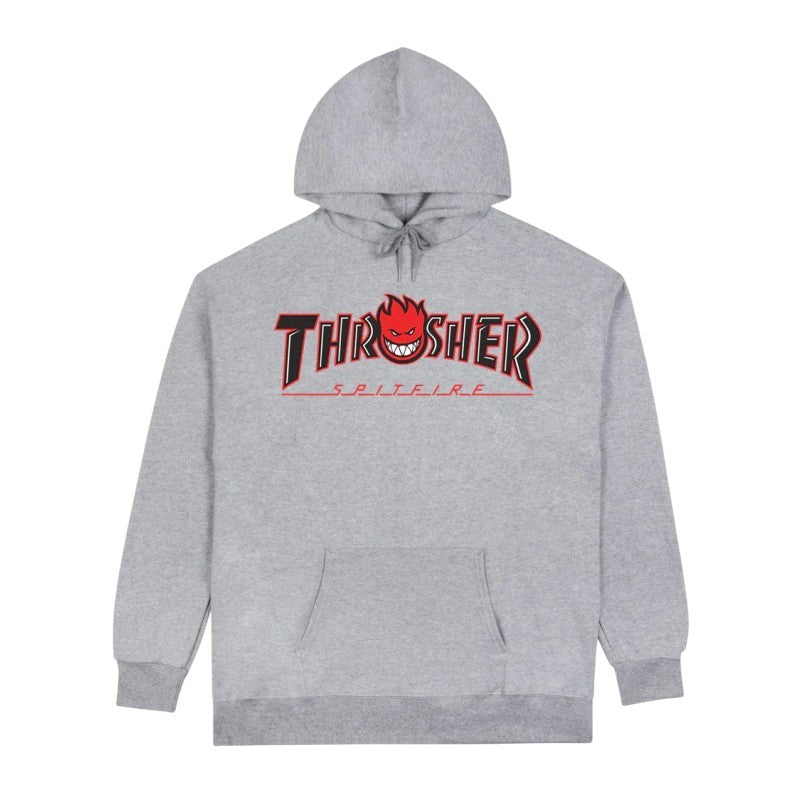 Sweat Hood Thrasher x Spitfire Big Head Outline - Ash