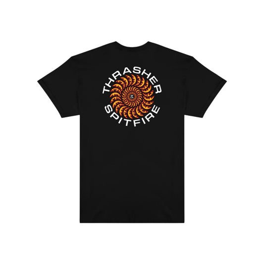 T-Shirt Thrasher x Spitfire Classic Swirl - Black