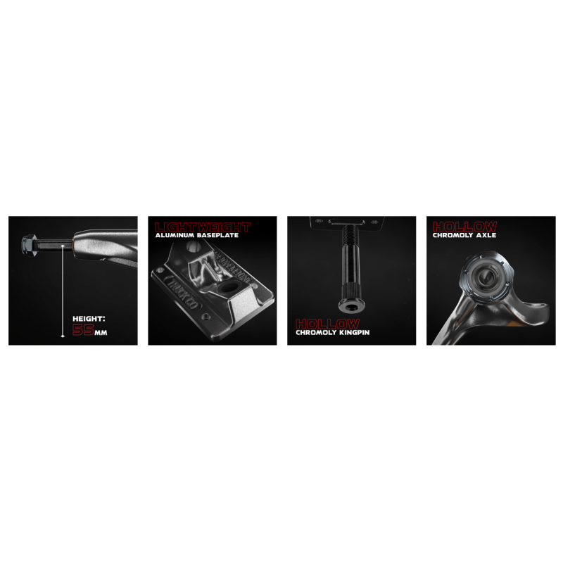 Independent Hollow Pedro Delfino Standard Silver Red Trucks - 144mm