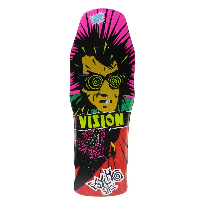 Vision Original Psycho Stick Red Stain Skateboard Deck 10"