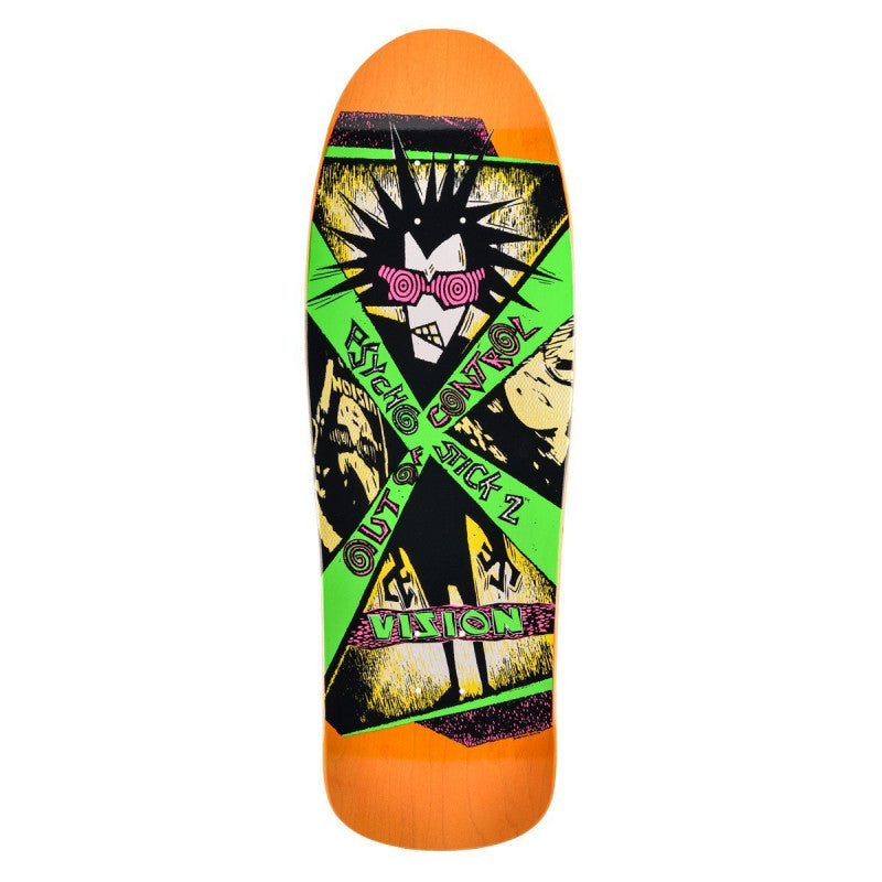 Vision Psycho Stick II Old School Orange Skateboard Deck 10"