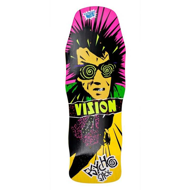 Vision Psycho Stick Modern Concave Yellow Stain Old School Skateboard Deck 10"