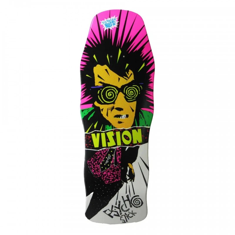 Vision Psycho Stick Modern Concave White Old School Skateboard Deck 10"