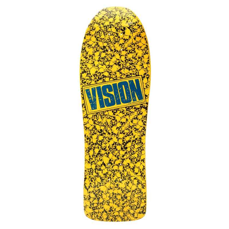 Vision Punk Skull Modern Concave Old School Yellow Skateboard Deck 10"