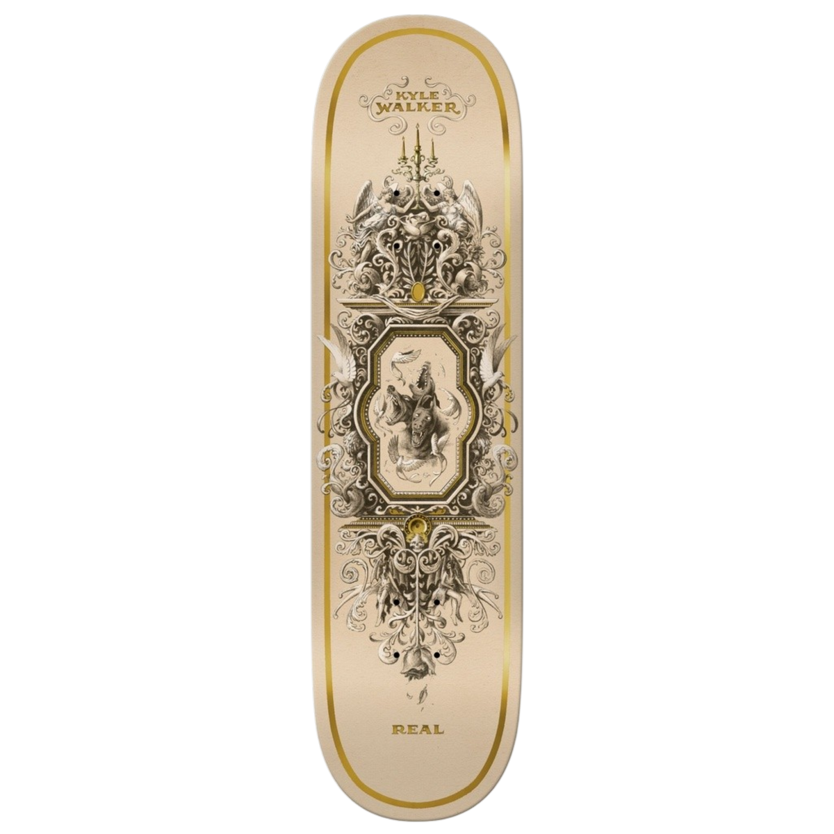 Real Kyle Walker Cerberus True Fit Skateboard Deck Beige 8.25"