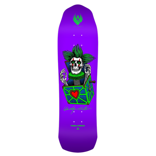 Powell Peralta Flight Chris Hiett Skull Purple Skateboard Deck 8.5"