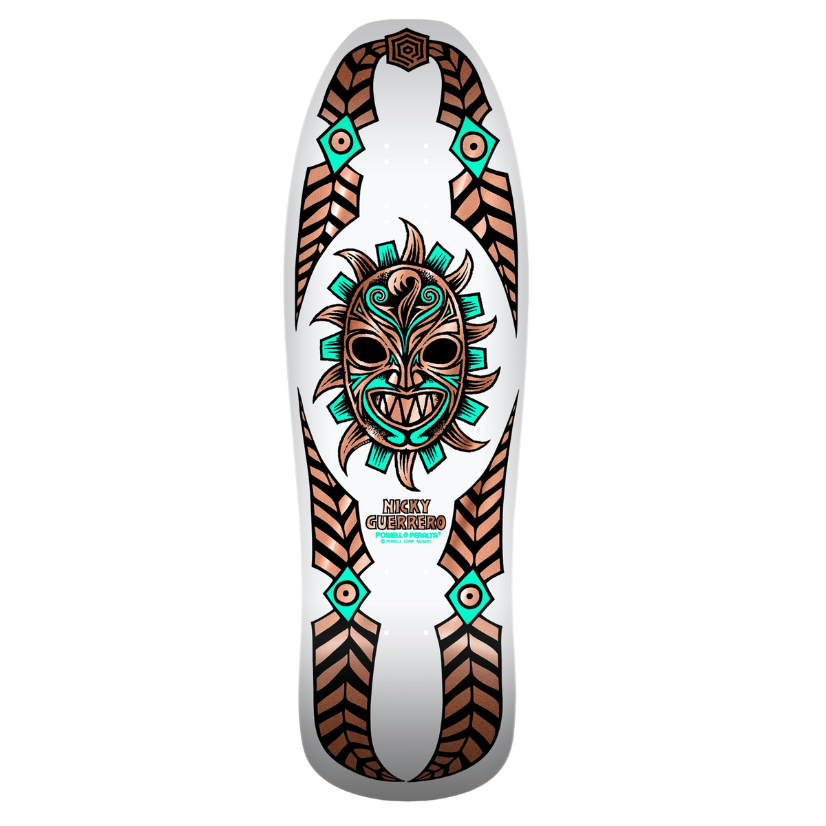 Powell Peralta Guerrero Mask Skateboard Deck White/Copper 10.11"