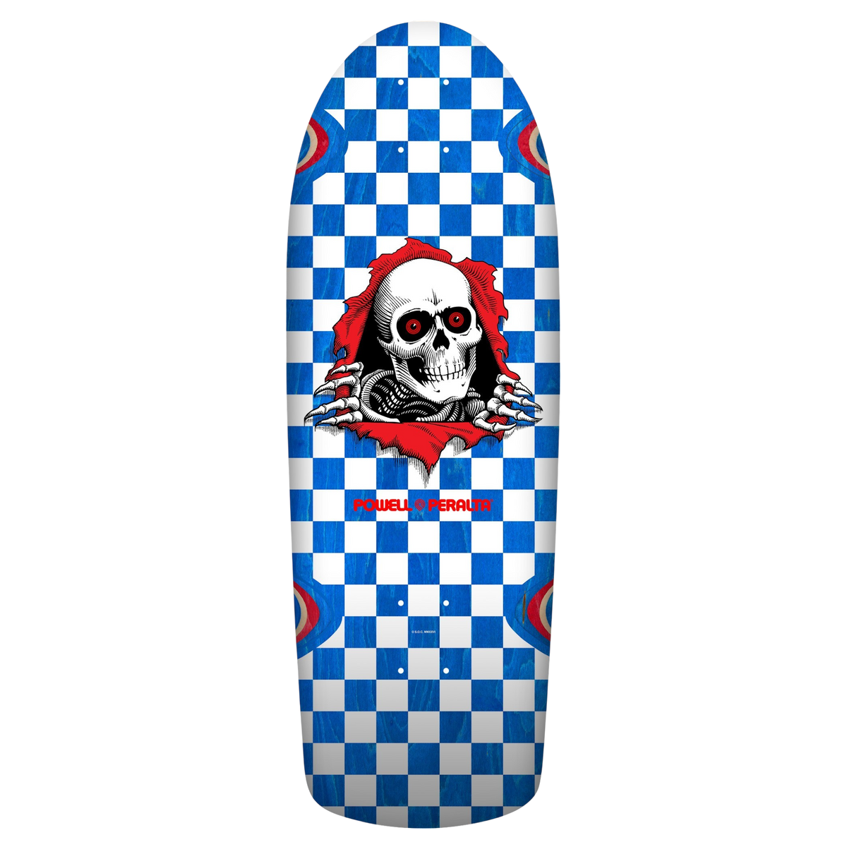 Powell Peralta OG Ripper Checker Blue Veneer Skateboard Deck 10"