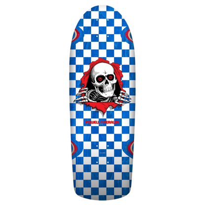 Powell Peralta OG Ripper Checker Blue Veneer Skateboard Deck 10"
