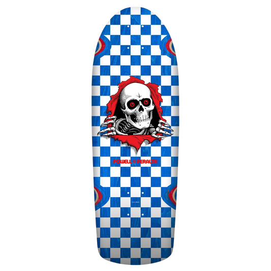 Powell Peralta OG Ripper Checker Blue Veneer Skateboard Deck 10"