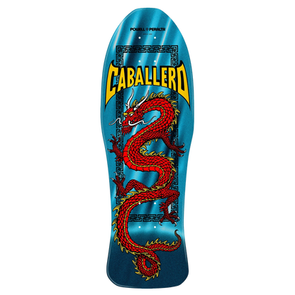 Powell Peralta Steve Caballero Chinese Dragon Aqua Foil Skateboard Deck 10"