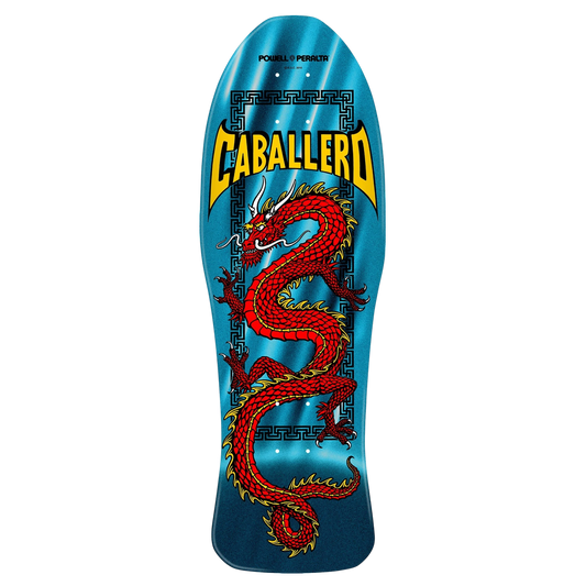 Powell Peralta Steve Caballero Chinese Dragon Aqua Foil Skateboard Deck 10"