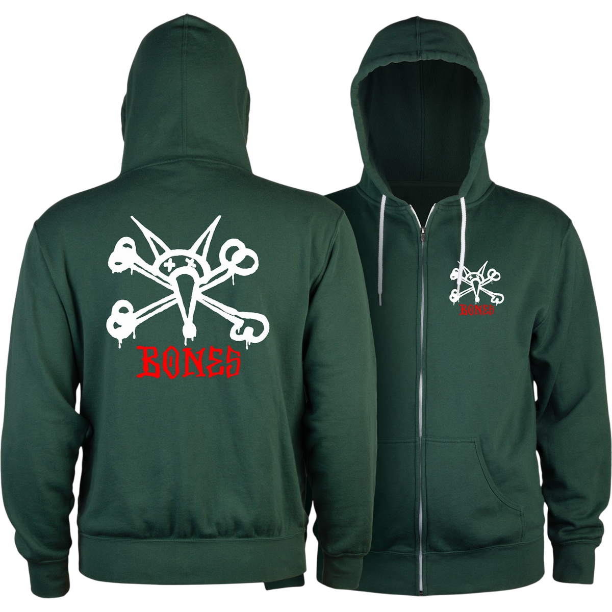 Powell Peralta Sweat Hood Zip Rat Bones - Alpine Green