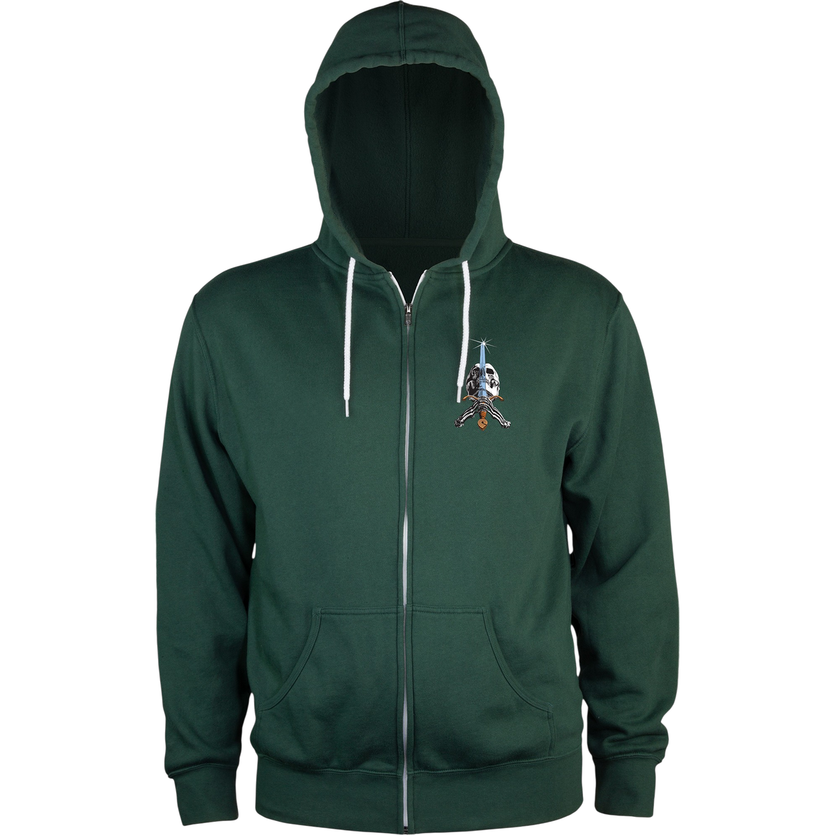 Powell Peralta Sweat Hood Zip Skull & Sword - Alpine Green