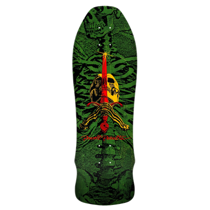 Powell Peralta Geegah Skull & Sword Green Stain Skateboard Deck 9.75"