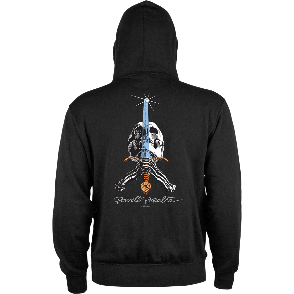 Powell Peralta Zip-Up Hoodie Skull & Sword - Black