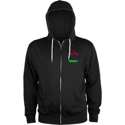 Powell Peralta Sweat Hood Zip Skateboard Skeleton - Blacklight
